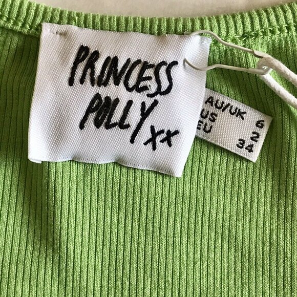 NWT Princess Polly Fenwick Green Crop Top US Size 2 - Picture 5 of 7